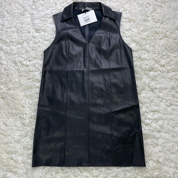 ALEXANDER WANG Vegan Leather Washable Sleeveless Dress - Picture 4 of 6